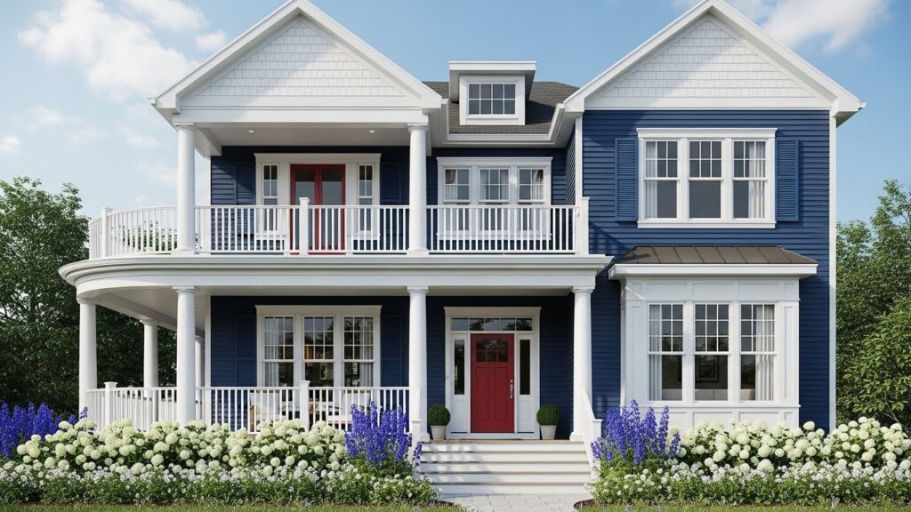 blue and white exterior home color