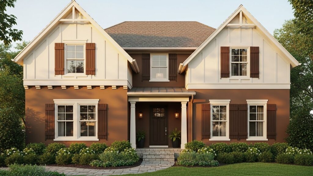 brown and cream exterior home color