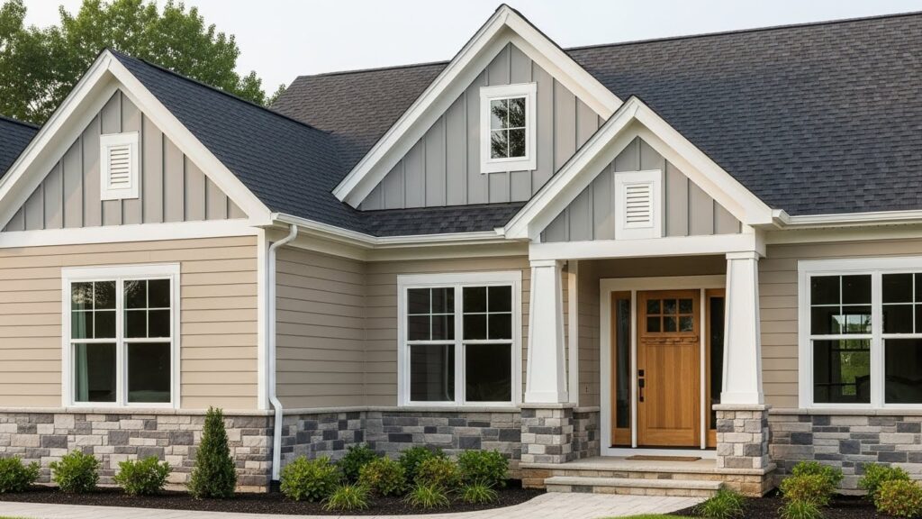 gray and beige home color