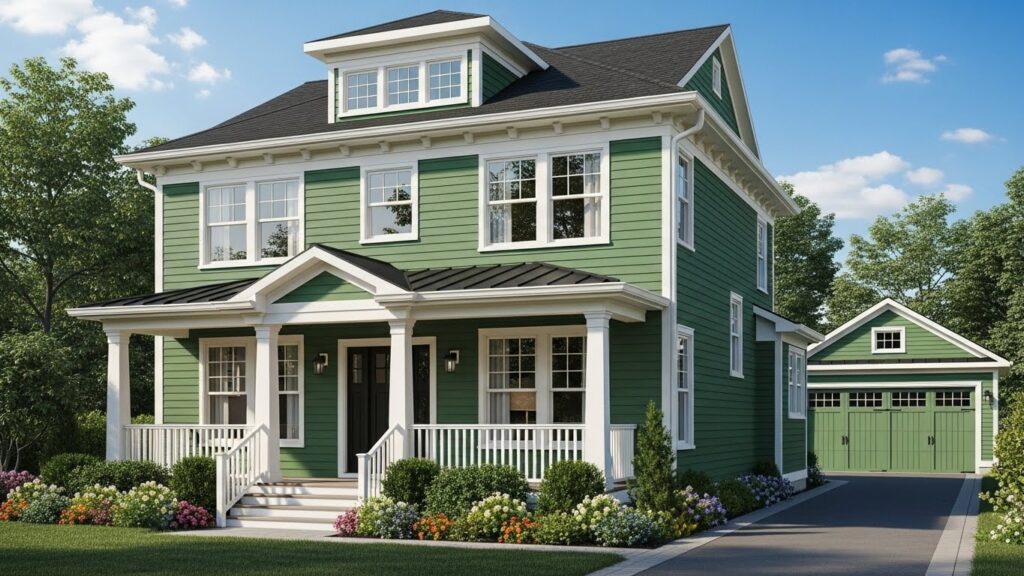 green and white exterior home color